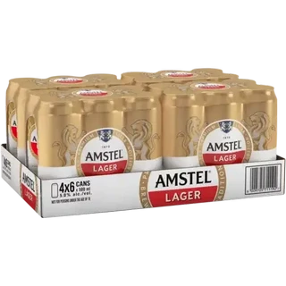 Amstel Lager Beer Cans 4 x (6 x 500ml)
