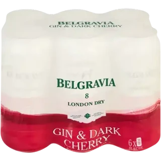 Belgravia Gin & Dark Cherry Cans 6 x 440ml