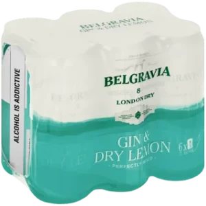 Belgravia Gin & Dry Lemon Cans (6x440ml)