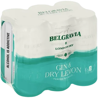 Belgravia Gin & Dry Lemon Cans (6x440ml)