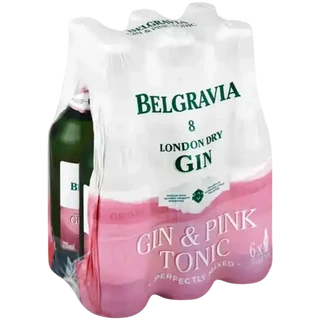 Belgravia Gin & Pink Tonic Bottles 6 x 275ml
