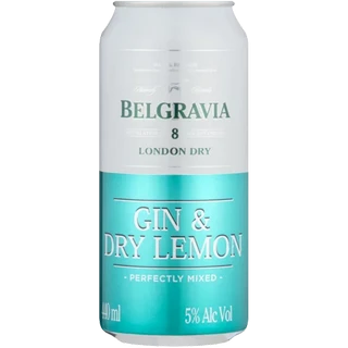 Belgravia London Dry Gin & Dry Lemon Can 440ml