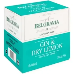 Belgravia London Dry Gin & Dry Lemon Spirit Cooler Bottles 12 x 660ml