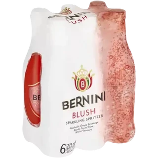 Bernini Blush Sparkling Grape Frizzante Bottles 6 x 275ml
