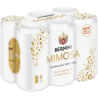 Bernini Mimosa Sparkling Spritzer Cans 6 x 300ml