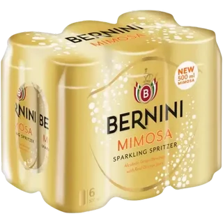 Bernini Mimosa Sparkling Spritzer Cans 6 x 500ml