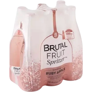 Brutal Fruit Ruby Apple Sparkling Spritzer Bottles 6 x 500ml