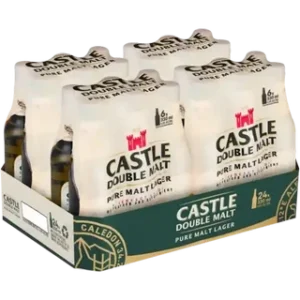 Castle Double Malt Pure Malt Lager Beer Bottles 24 x 330ml