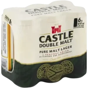 Castle Double Malt Pure Malt Lager Beer Cans (6 x 410ml)