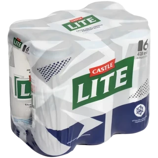 Castle Lite Beer Cans 6 x 410ml