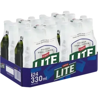 Castle Lite Premium Beer Bottles 24 x 330ml