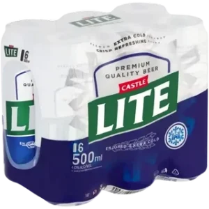 Castle Lite Premium Beer Cans (6 x 500ml)