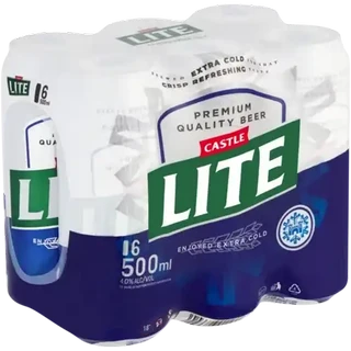 Castle Lite Premium Beer Cans 6 x 500ml