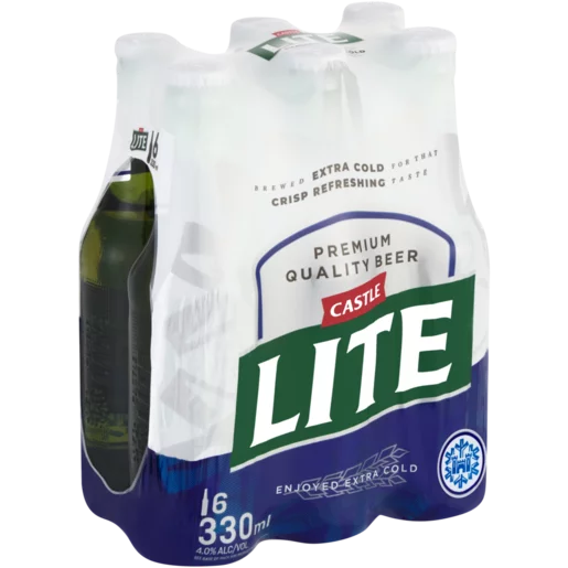 Castle Lite Premium Beer 6-Pack (330ml Bottles)