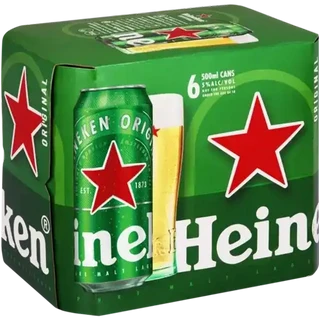 Heineken Pure Malt Lager Beer Cans 6 x 500ml