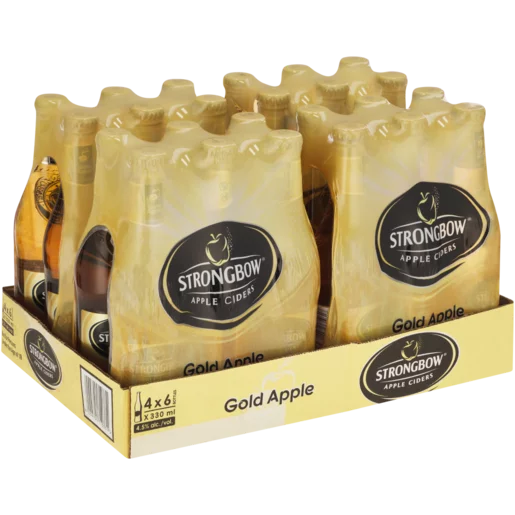 Strongbow Gold Apple Cider Bottles 24 x 330ml