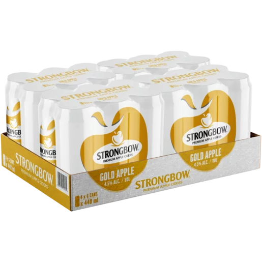 Strongbow Gold Apple Premium Apple Cider Cans 24 x 440ml